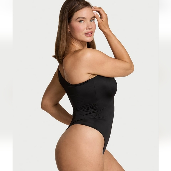 NEW Victoria's Secret So Sleek One Shoulder Bodysuit Black XL Contour Shaping - Picture 2 of 7